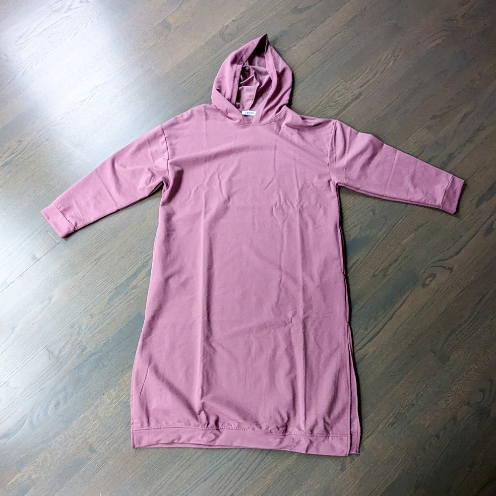 Women's Midi Sweatshirt Hoodie, with Pockets, Lilac, Size 46